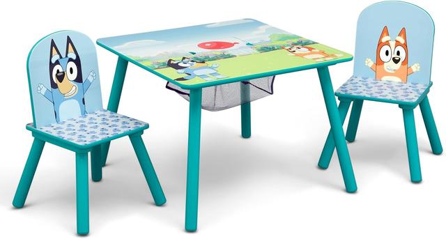 Product image of Delta Children Bluey Kids Table and Chair Set with Storage (2 Chairs Included) - Greenguard Gold Certified - Ideal for Arts & Crafts, Snack Time, Homeschooling, Homework & More, Blue