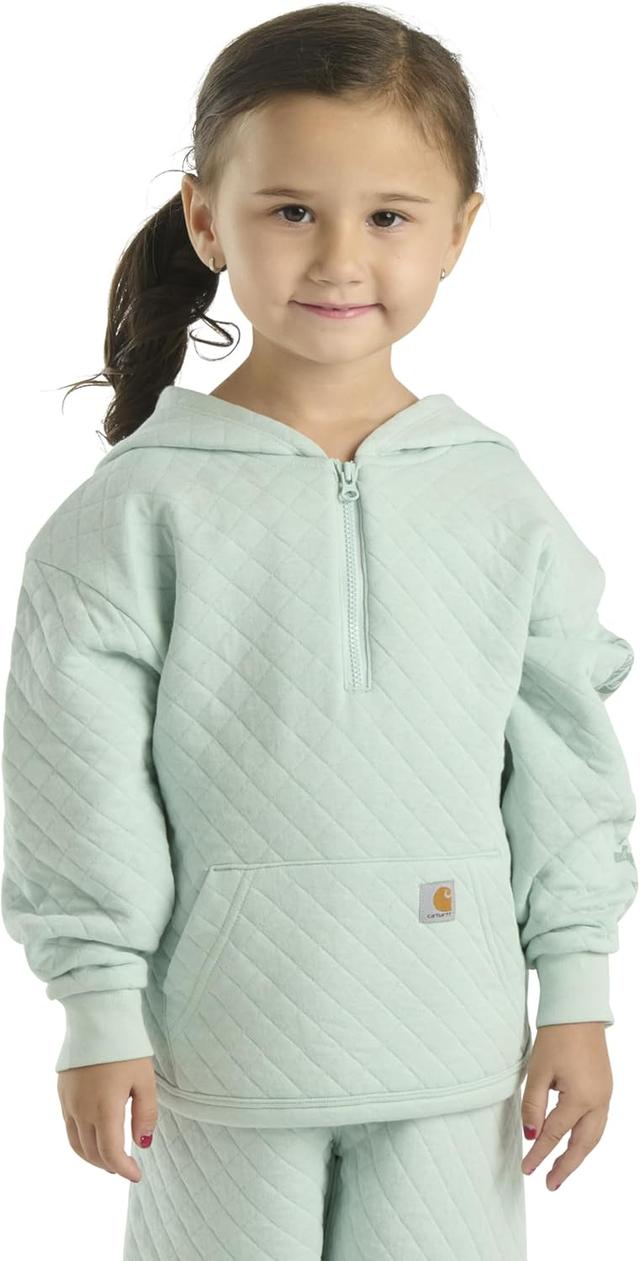 Product image of Carhartt Kid's CA7106 Long-Sleeve Quilted Jersey Half-Zip Sweatshirt - Girls