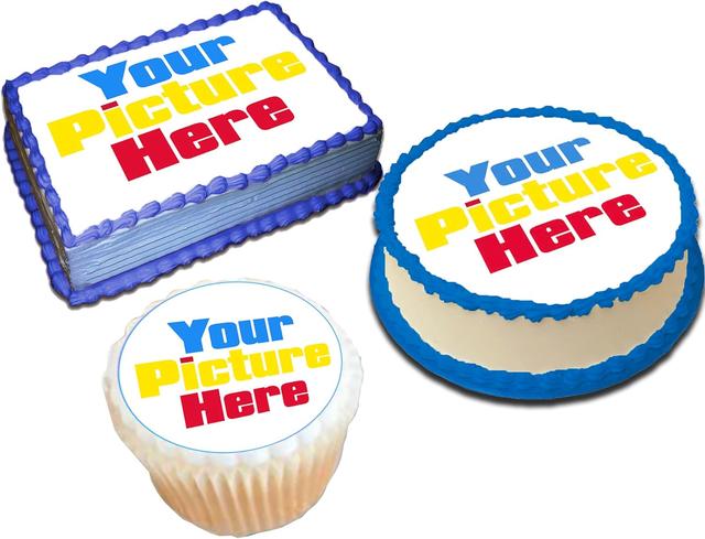 Product image of Custom Edible Cake Image Personalized Make your Own Cake Toppers 1/4 8 x 11 Inches Birthday Cake Topper
