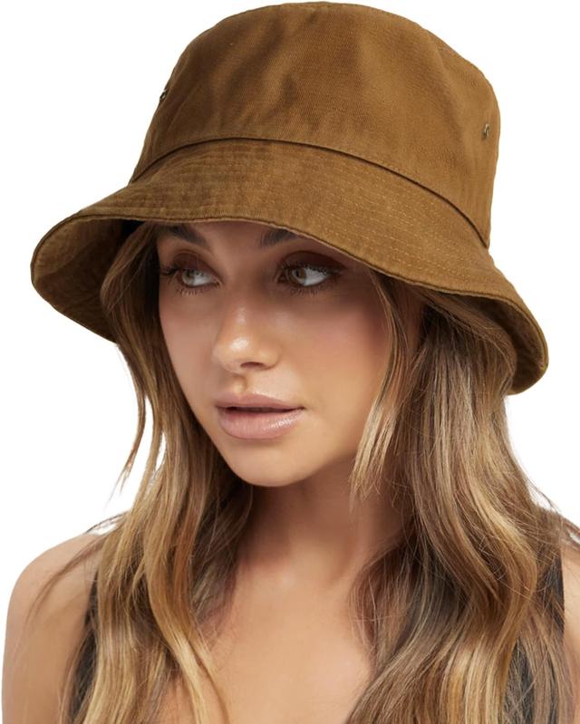 Product image of FURTALK Bucket Hats for Women Washed Cotton Packable Summer Beach Sun Hats Bucket Hat with Strings for Travel