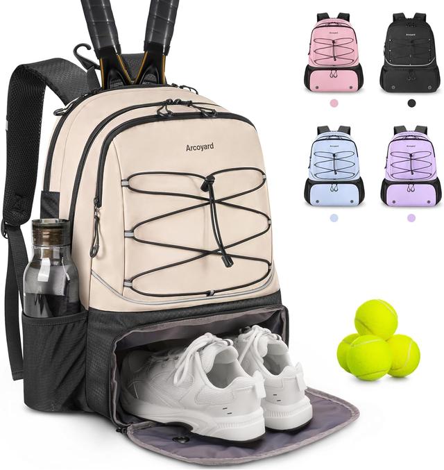 Product image of Tennis Bag Holds 2 Rackets, Professional Tennis Bags for Women, Tennis Backpack with Ventilated Shoe Compartment