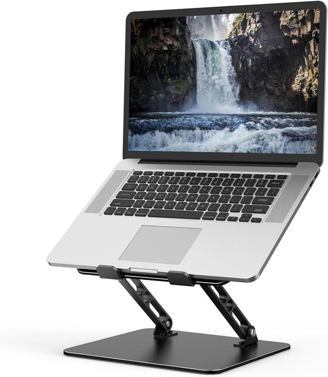 Product image of Adjustable Laptop Stand for Desk, Metal Foldable Laptop Riser, Portable Laptop Holder Mount, Ventilated Cooling Computer Notebook Stand Compatible with 10-15.6” Laptops