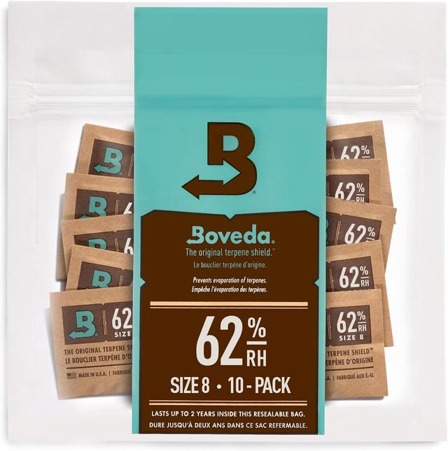 Product image of Boveda 62% RH Size 8-10 Pack Two-Way Humidity Control Packs - For Storing 1 oz - Moisture Absorber for Small Storage Containers - Humidifier Packs - Hydration Packets w/Resealable Bag