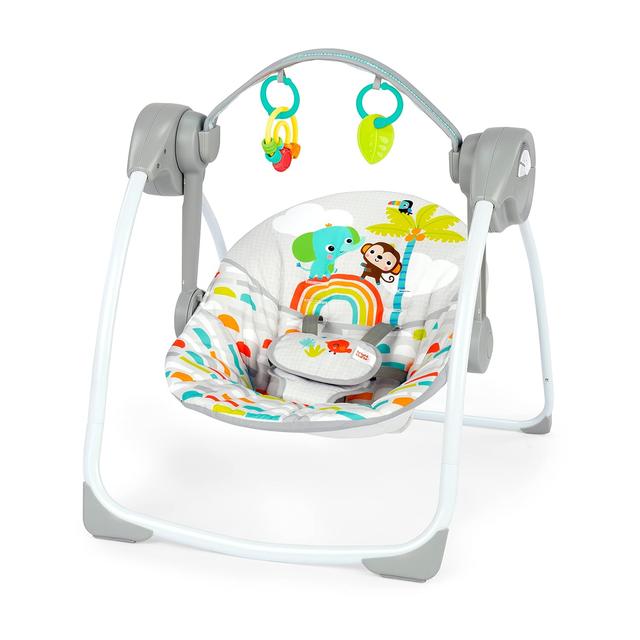 Product image of Bright Starts Playful Paradise Portable Compact Automatic Baby Swing with Music, Unisex, Newborn +