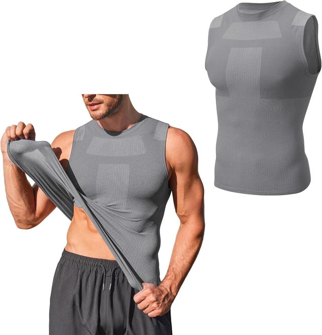 Product image of Beotyshow Mens Sleeveless Compression Shirt Slimming Body Shaper Vest Workout Tank Tops Shapewear Undershirts