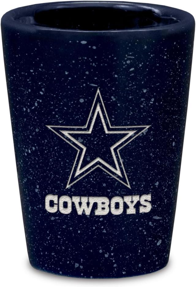 Product image of Rico Industries NFL Football Primary OR Wordmark Logo 2oz Ceramic Shot Glass for Fans, Laser Engraved In Team Color Single Shot Glass