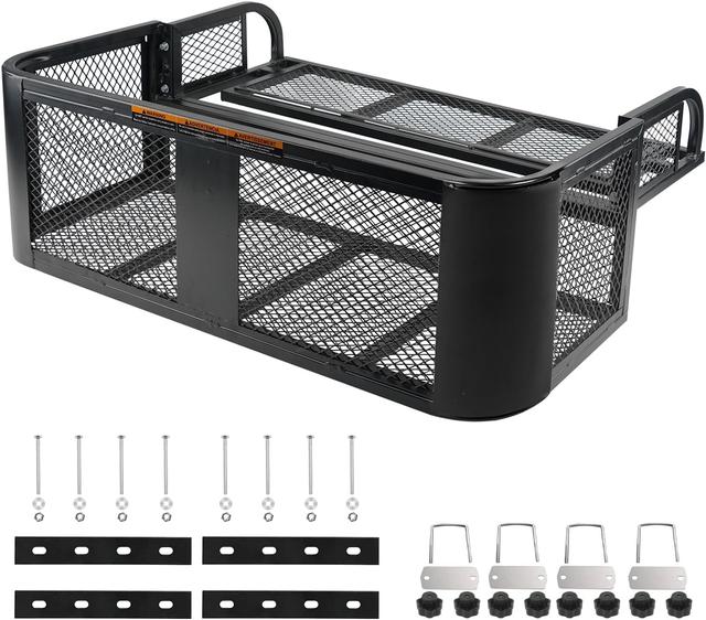 Product image of ORCISH 14"W x 41"L x 12.5"H Universal ATV/UTV Rear Drop Cargo Basket Rack,Heavy Duty Detachable Steel Luggage Mesh Surface,Capacity Load of 500 lbs,ATV attachments for Luggage Carrier,Has Mounting Kit