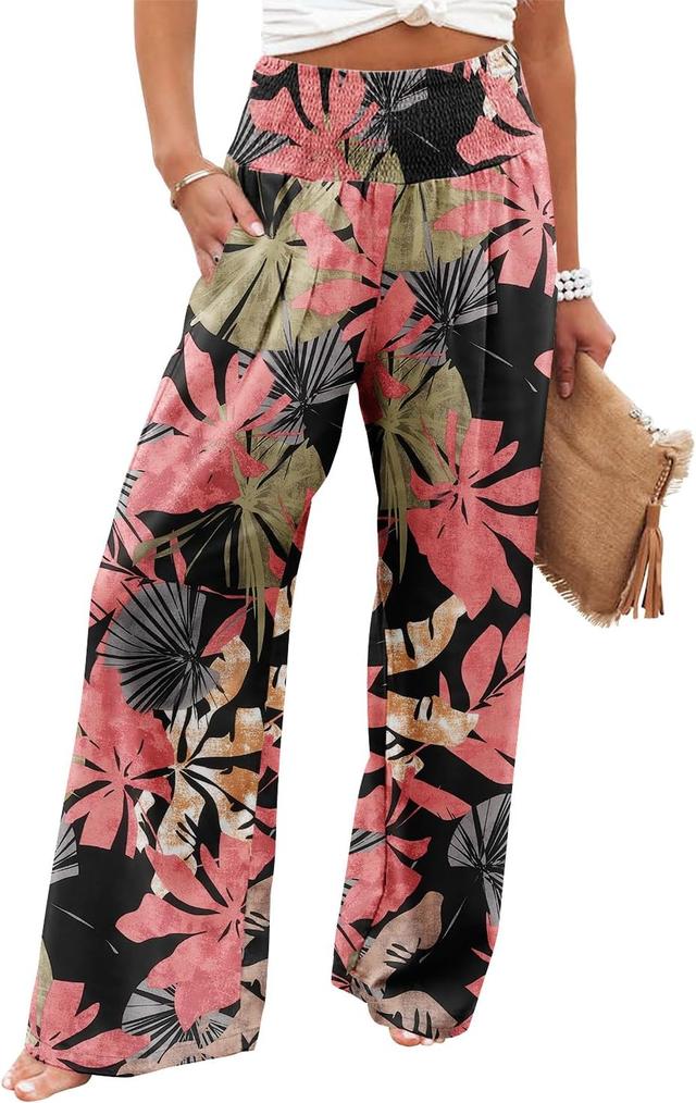 Product image of Angerella Womens Elastic High Waisted Palazzo Pants Casual Wide Leg Long Lounge Pant Trousers with Pocket