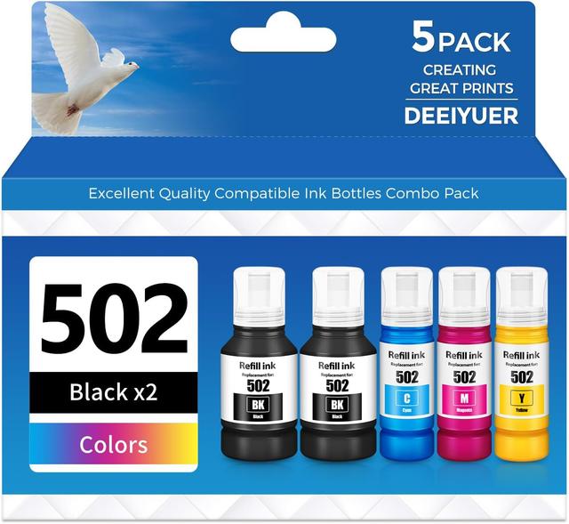 Product image of 502 Ink Refill Bottles ET-2850 ET-3850 ET-4850 ET-15000 502 Ink Compatible for ET 2850 ET 3850 ET-4760 ET-2760 ET-3830 ET 4850 ET 15000 ET-3843 ET-2980 2750 4750 3750 Printer