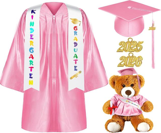 Product image of Sintuff 7 Pcs Kindergarten Graduation Gown Cap 2025 Preschool Graduation Accessories Stole Tassel Sash Charm Bear Gifts