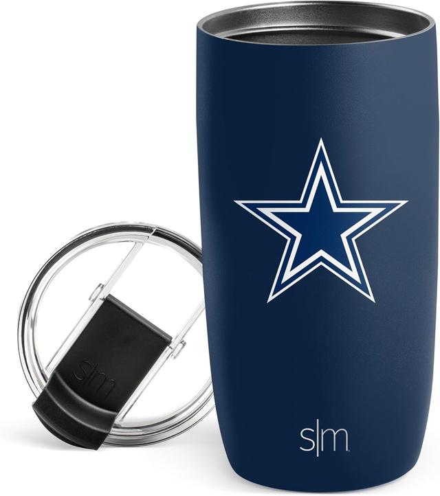 Product image of Simple Modern Officially Licensed NFL Dallas Cowboys 16oz Travel Coffee Tumbler with Flip Lid | Stainless Steel Cup | Football Gifts for Men, Women | Voyager Collection | Dallas Cowboys