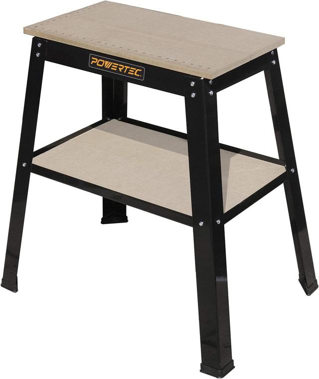 Product image of POWERTEC Tool Stand, MDF Split Top Expands to 20"x25", 32" Work Height Power Tool Stand for Drill Press, Belt Sander, Bench Grinder, Band Saw, Scroll saw, and Planer (UT1002)