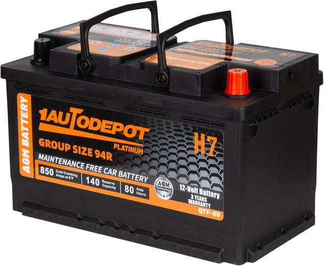 Product image of BCI Group 94R Car Battery, 12V 80Ah Size H7 Automotive Battery Premium Maintenance Free AGM Batteries, 850CCA, 140RC
