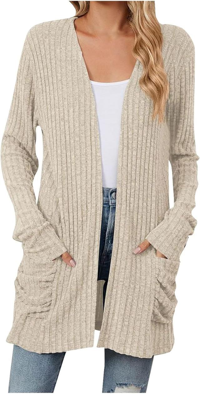 Product image of Womens Fall Fashion 2025 Lightweight Open Front Long Casual Cardigan Sweater Long Sleeve Button Down Cardigans