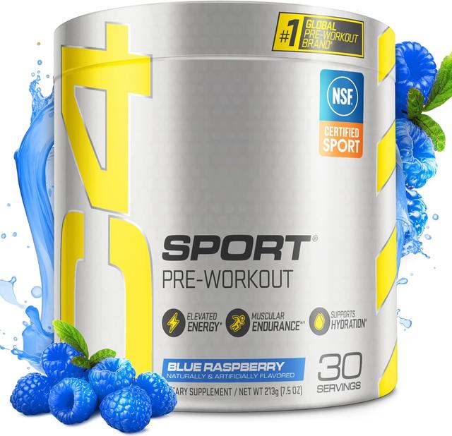 Product image of Cellucor C4 Sport Pre Workout Powder Blue Raspberry - Pre Workout Energy with Creatine + 135mg Caffeine and Beta-Alanine Performance Blend - NSF Certified for Sport 30 Servings