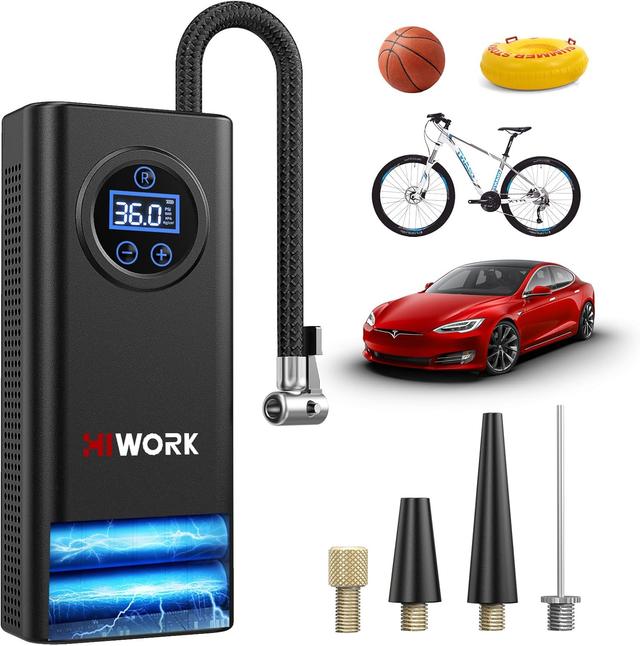 Product image of Air Compressor, Tire Inflator Portable Air Pump 150 PSI for Car Tires Bikes Balls Balloons and Other Inflatables with Digital Gauge Cordless Electric Inflator Rechargeable 4000 mAh Battery