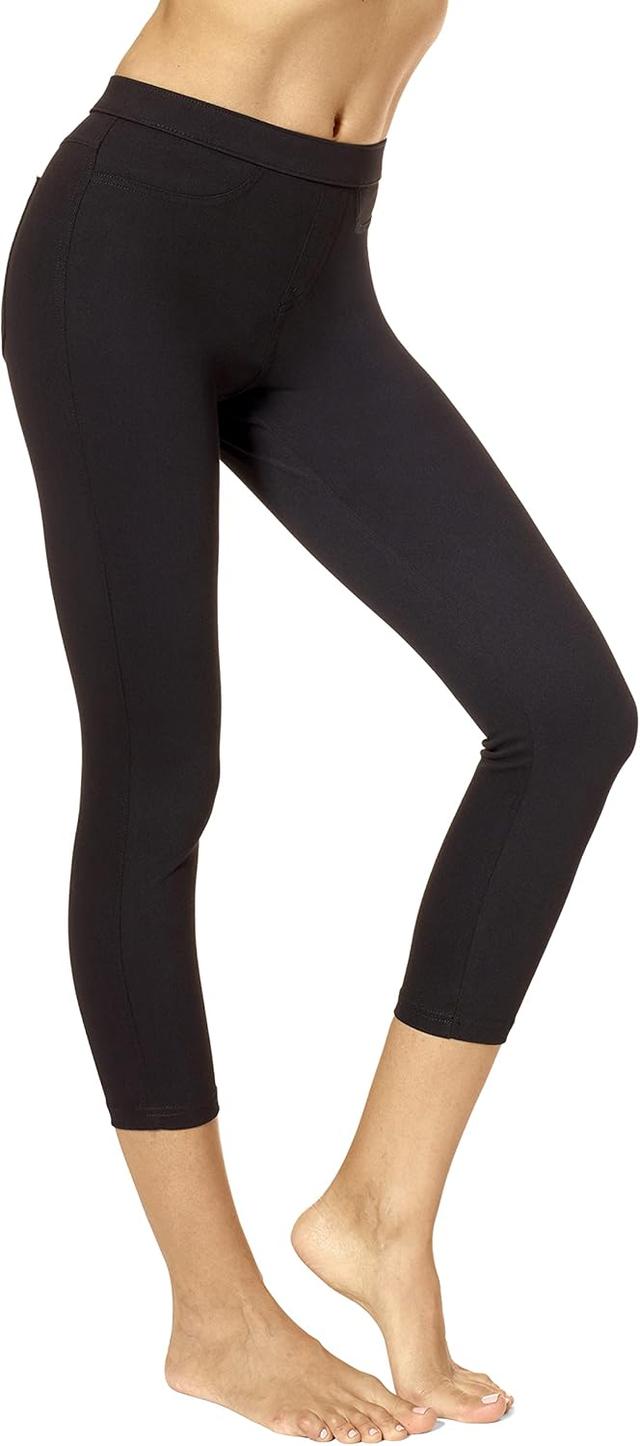 Product image of No Nonsense Women's Classic Denim Capri Leggings with Pockets, Comfortable Stretch Pull on Pants