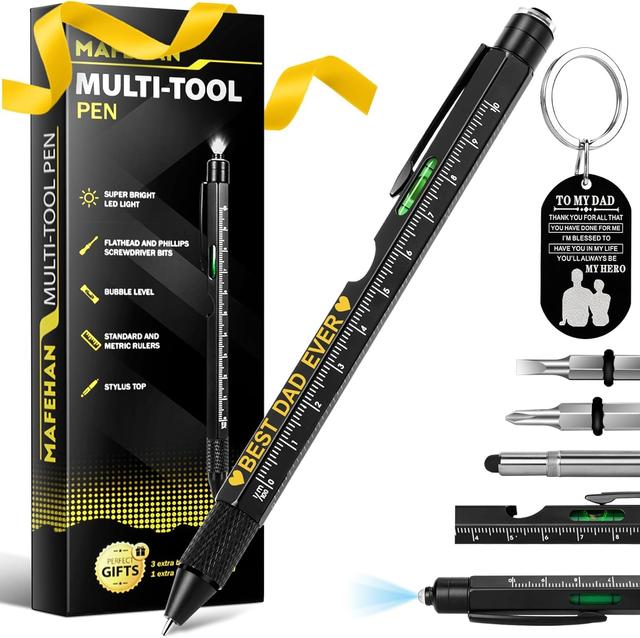 Product image of Father’s Day Gifts for Dad – 9-in-1 Multi-Tool Pen with Engraved Keychain, Unique Dad Gifts from Daughter Son Wife – Birthday Gift for Men Who Have Everything, Handy Gadgets for Husband & Grandpa