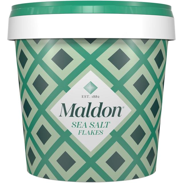 Product image of Maldon Salt, Sea Salt Flakes, 20 oz (570 g), Resealable Tub, Kosher, Natural, Handcrafted, Gourmet, Pyramid Crystals