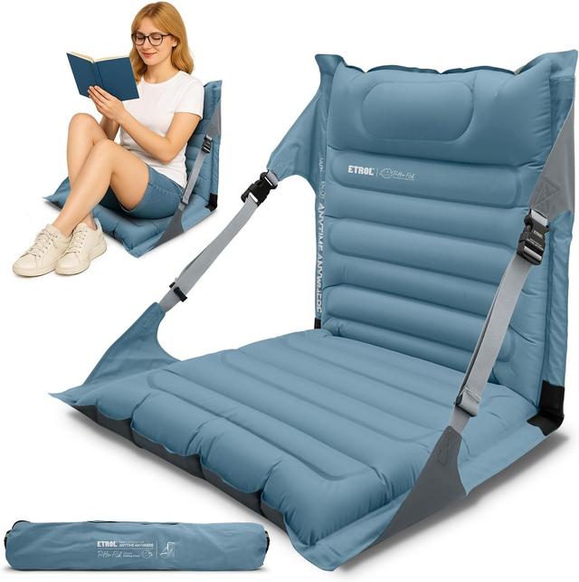 Product image of Inflatable Folding Seats, Portable Folding Chairs with Back Support and Adjustable Straps, Inflatable Portable Stadium Seat for Camping Outdoor Hiking Sporting Events and Park