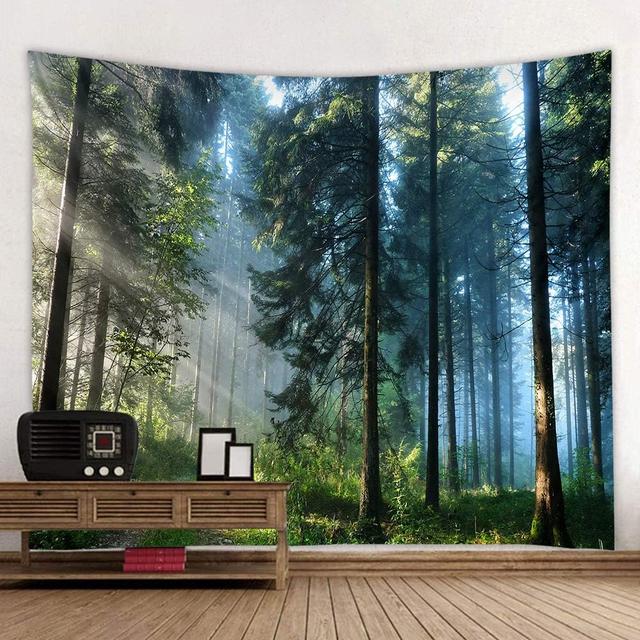 Product image of Llamazing Forest Tapestry Home Decor Landscape Living Room Bedroom Decoration Magic Tapestry Curtain (Morning Forest, 78''L×60''W)