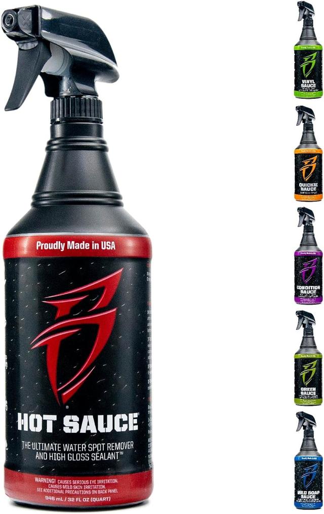 Product image of Boat Bling Hot Sauce Premium Hard Water Spot Remover w/High-Gloss Wax Sealants, 32 oz.