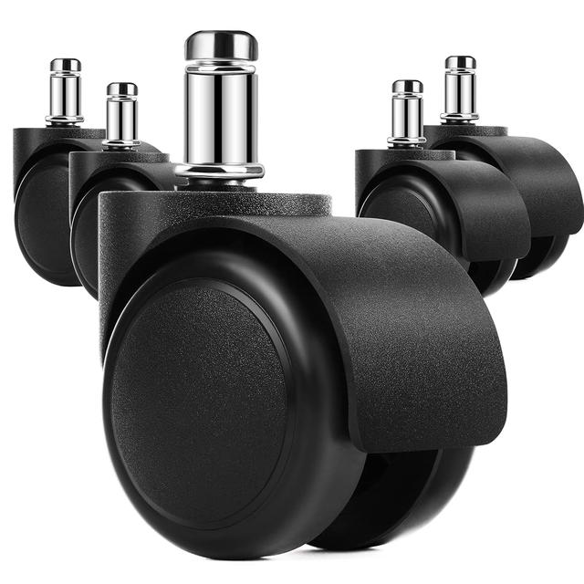 Product image of MaxGear 2" Office Chair Wheels Heavy Duty Replacement, Mute Rubber Rotating Desk Chair Caster Wheels, Safe for All Floors Including Hardwood, Universal Standard Stem Size Fits 99%, Set of 5