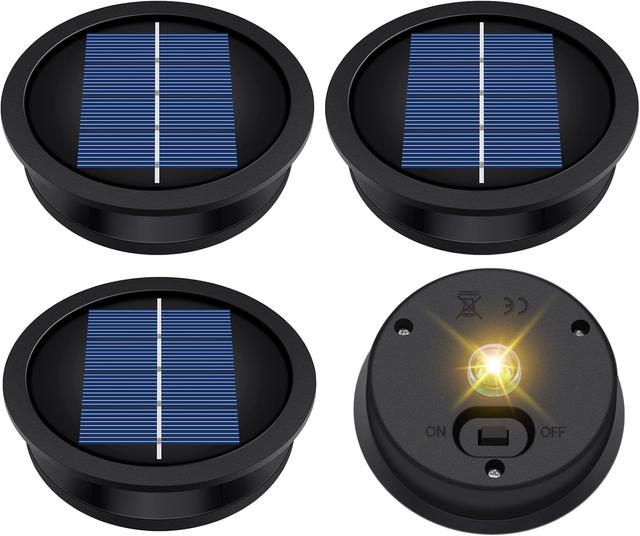 Product image of 4 Pack Solar Light Replacement Top, Replacement Solar Light Parts for Lantern (Top 3.23 Inch, Bottom 2.83 Inch), Waterproof LED Replacement for Outdoor Garden, Pathway, Yard Lights & Decor