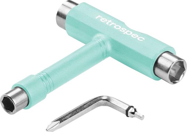Product image of Retrospec Upkeep All-in-One Multi-Function Portable Skate Tool with 2-in-1 Allen Wrench & Phillips Head Screwdriver for Adjusting and Tightening Skateboard/Longboard Wheels, Trucks, and Kingpins
