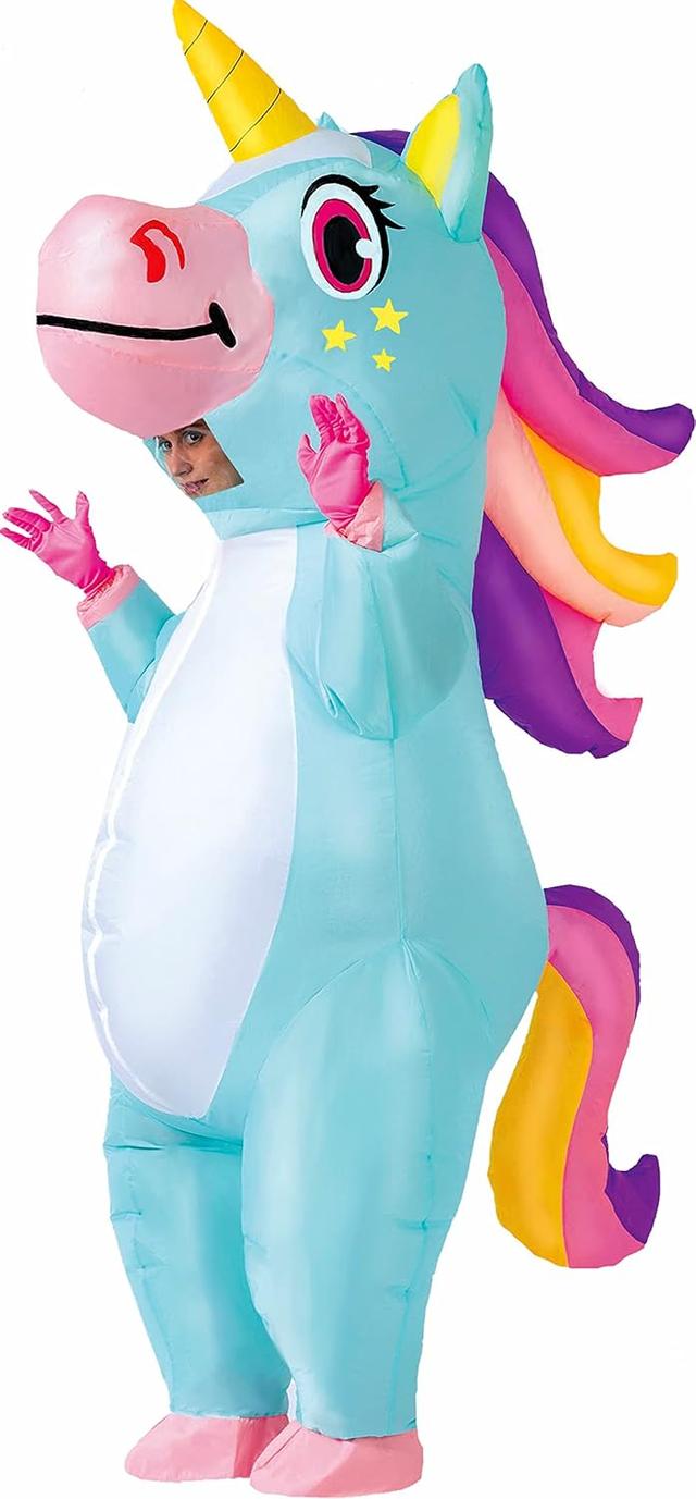 Product image of Spooktacular Creations Inflatable Costume Adult, Full Body Riding a Unicorn Blow Up Costume for Halloween Inflatables Party