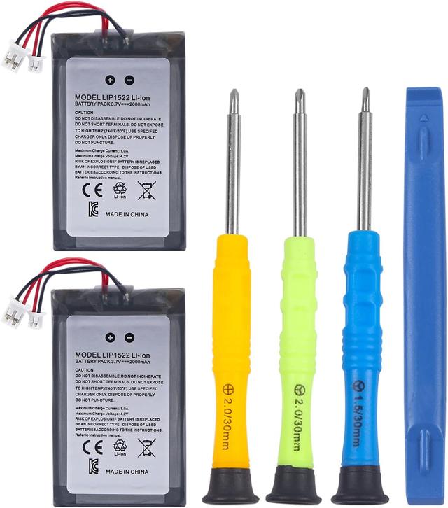 Product image of 2 Packs 2000mAh PS4 Controller Battery, 2025 New Upgrade Lithium-Ion High Capacity PS4 Pro Controller Replacement Battery for Sony PlayStation 4 Dualshock 4 CUH-ZCT1/ CUH-ZCT2 with 4 Repair Tools