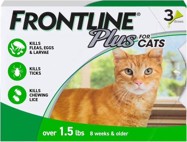 Product image of Frontline Plus Flea and Tick Treatment for Cats Over 1.5 lbs. 3 Treatments