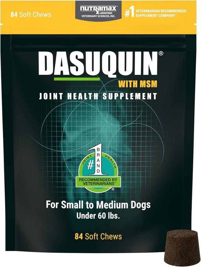 Product image of Nutramax Laboratories Dasuquin with MSM Joint Health Supplement for Small to Medium Dogs - With Glucosamine, MSM, Chondroitin, ASU, Boswellia Serrata Extract, and Green Tea Extract, 84 Soft Chews
