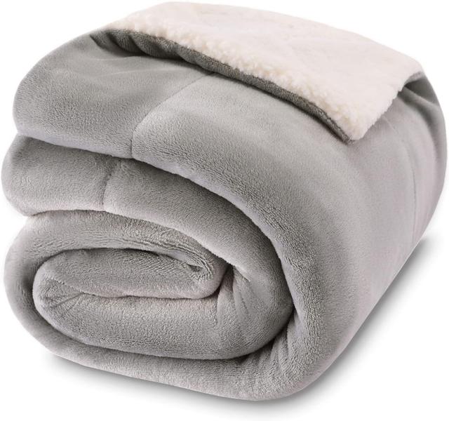 Product image of NANPIPER Baby Sherpa Blanket,Warm Toddler Throw Blanket,Soft Newborn Fleece Blanket for Winter (Light Grey,30x40 inches)