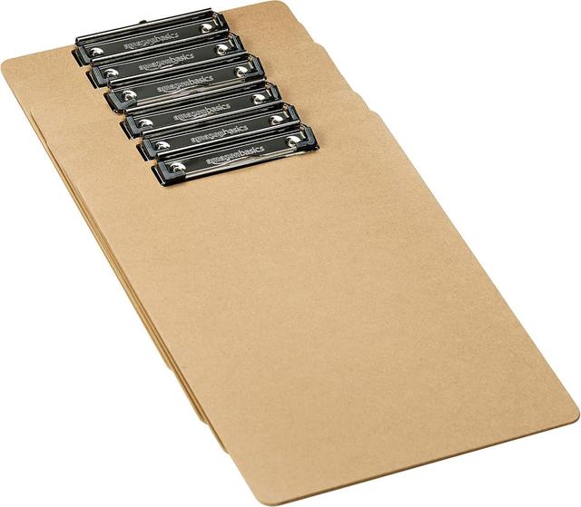 Product image of Amazon Basics Hardboard Office Clipboard, 6-Pack, Brown