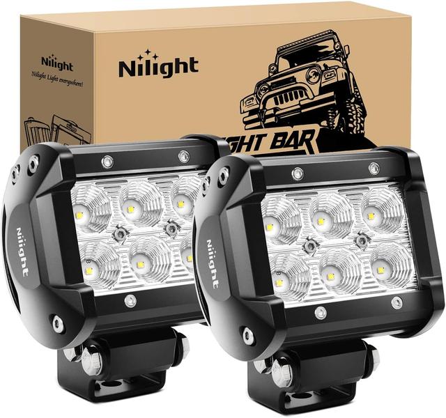 Product image of Nilight Led Pods 2Pcs 18W 1260LM Flood Led Off Road Lights Super Bright Driving Fog Boat Lights Led Work Light Bar for Trucks Pickup Golf Cart SUV ATV UTV 4x4 Van Camper
