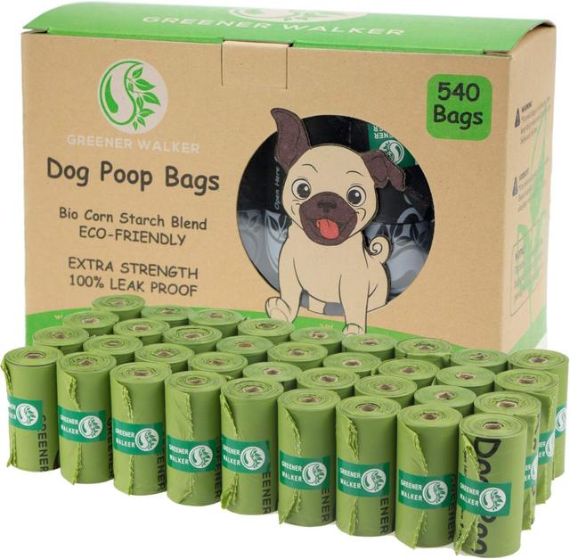 Product image of Greener Walker Poop Bags for Dog Waste-540 Bags,Extra Thick Strong 100% Leak Proof Dog Waste Bags (Green)