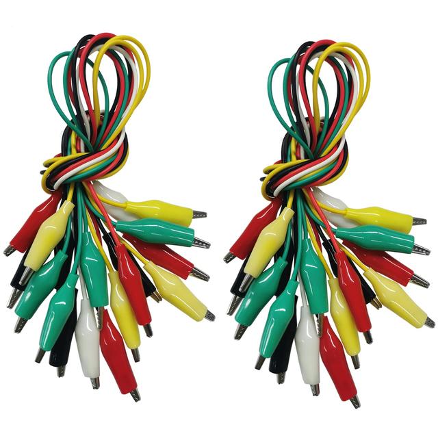 Product image of Alligator Clips Electrical, 20PCS Preminum Test Leads with Crocodile Clips, 5 Colors Jumper Wires Kit with Testing Probes for Electrical Testing with Dual Ended Insulators for Circuit Connection