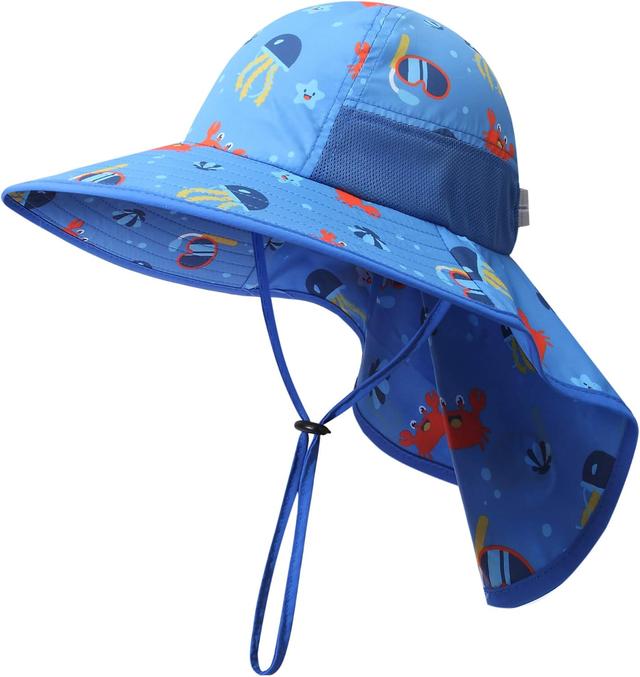 Product image of icolor Kids Sun Hat UPF50+ Sun Protection Bucket Hat Toddler Summer Beach Play Hats with Neck Flap for Girl Boy Ages 3~10
