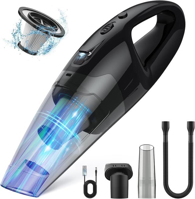 Product image of Handheld Vacuum Cordless Rechargeable 3-in-1, USB Charge, Car Vacuum with LED, HEPA Filter, 1.65LBs Lightweight Vacuum Cleaner for Dust, Pet Hair