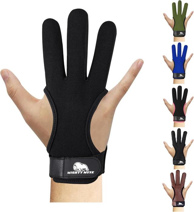 Product image of Archery Glove Geniune Leather Fingers Protector for Experienced Archer | Recurve Arrow Bow Protective Adult Learner