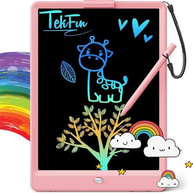Product image of TEKFUN LCD Writing Tablet Doodle Board, 10inch Colorful Drawing Pad for Kids, Mess Free Coloring for Toddlers, Toys Gifts for 3 4 5 6 7 8 Year Old Girls Boys (Pink)
