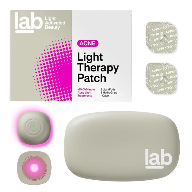 Product image of l.a.b Light Therapy Acne Patch, 2-Pack, LED Red and Blue Light Hydrocolloid Acne Patches, Fast Acting 3 Minute Skin Care Pimple Patch Spot Regimen for Zits, Blemishes, 60 Uses