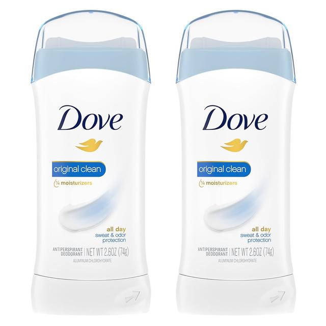 Product image of Dove Invisible Solid Antiperspirant Deodorant Stick for Women, Original Clean, For All Day Underarm Sweat and Odor Protection 2.6 oz 2 Count
