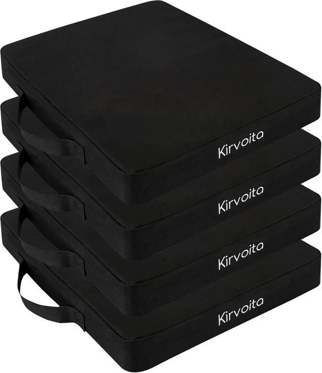 Product image of Portable Bleacher Seat Cushions 4 Pack, Waterproof Oxford Fabric Filled with High Density PU Foam (Black)