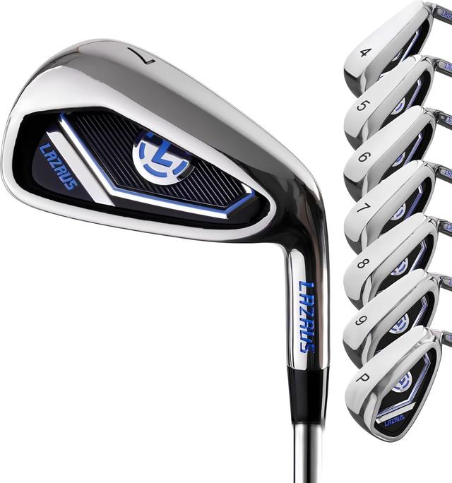 Product image of LAZRUS Premium Golf Irons Individual or Golf Irons Set for Men (4,5,6,7,8,9,PW) or Driving Irons (2&3) Right or Left Hand Steel Shaft Regular Flex Golf Clubs