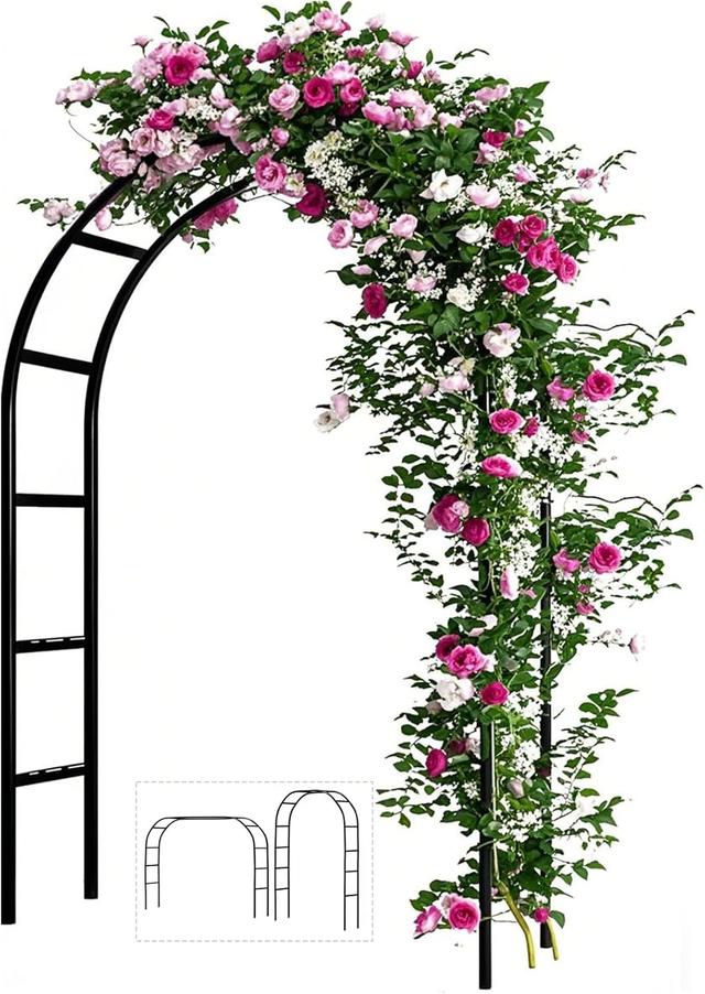 Product image of Adorox 7.8ft Garden Arch Trellis for Climbing Plants, Metal Arch Frame, Pumpkin Archway Outdoor Garden Arbors and Arches for Halloween Christmas Birthday Party Baby Shower Decoration(Black)