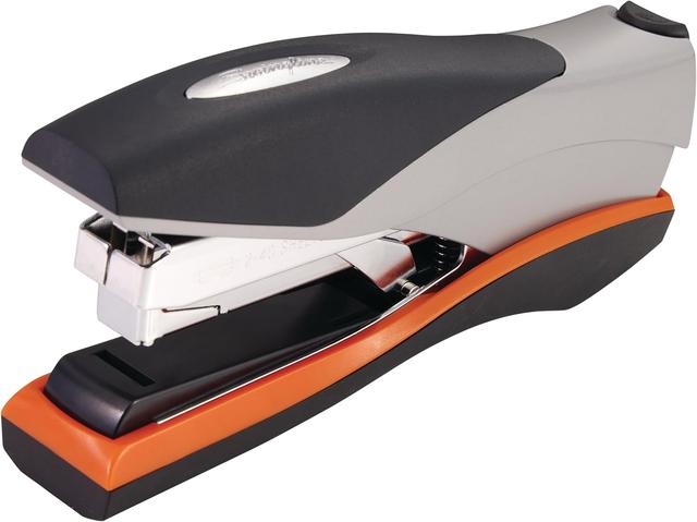 Product image of Swingline Stapler, 40 Sheet Capacity, Optima 40, Jam Free, Reduced Effort, Soft Grip, Metal, Orange and Gray (87845)