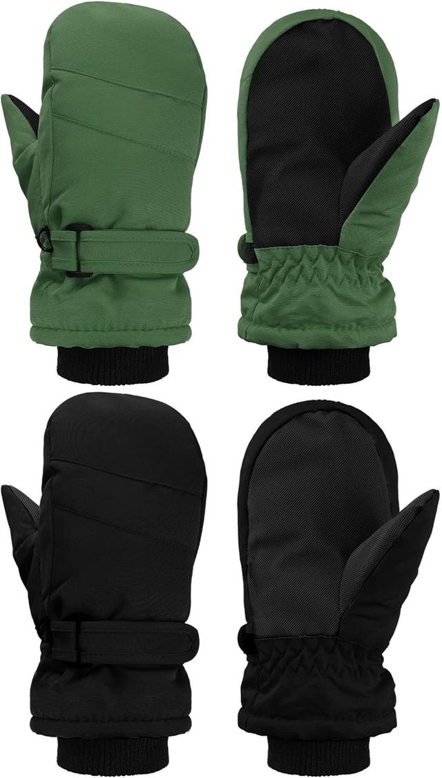 Product image of SATINIOR 2 Pairs Kids Snow Mittens Waterproof Winter Ski Gloves Warm Thicken Snow Gloves for Girls Boys