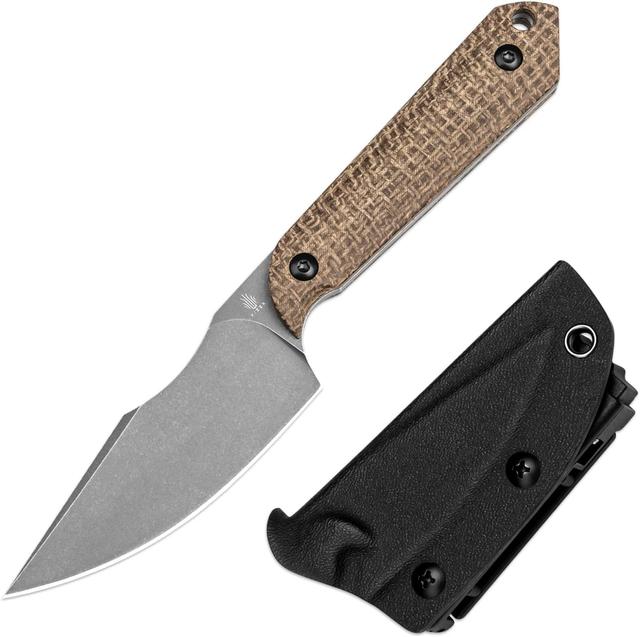 Product image of Kizer Mini Harpoon Fixed Blade Knife with Sheath, 3V Blade Hunting Knife with Micarta Handle, Camping Fixed Blade Small EDC Knives for Hiking, Survival 1040SM1